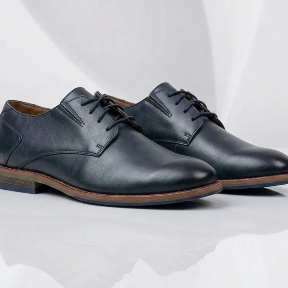 Leather Derby Shoes Blue