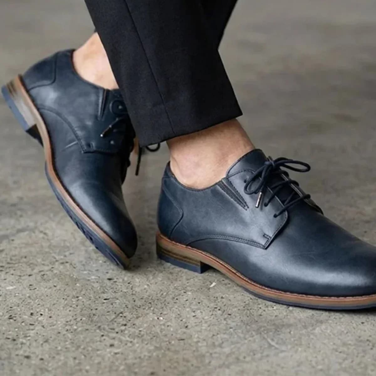 Leather Derby Shoes Blue — view 2