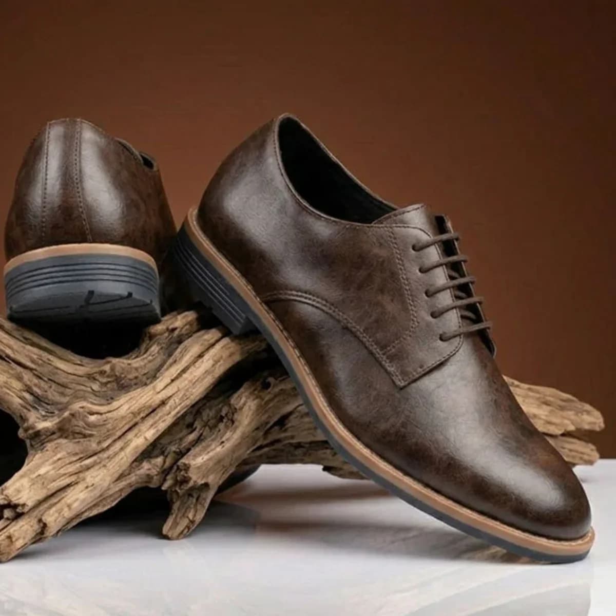 AM Leather Shoes Navy Chocolate