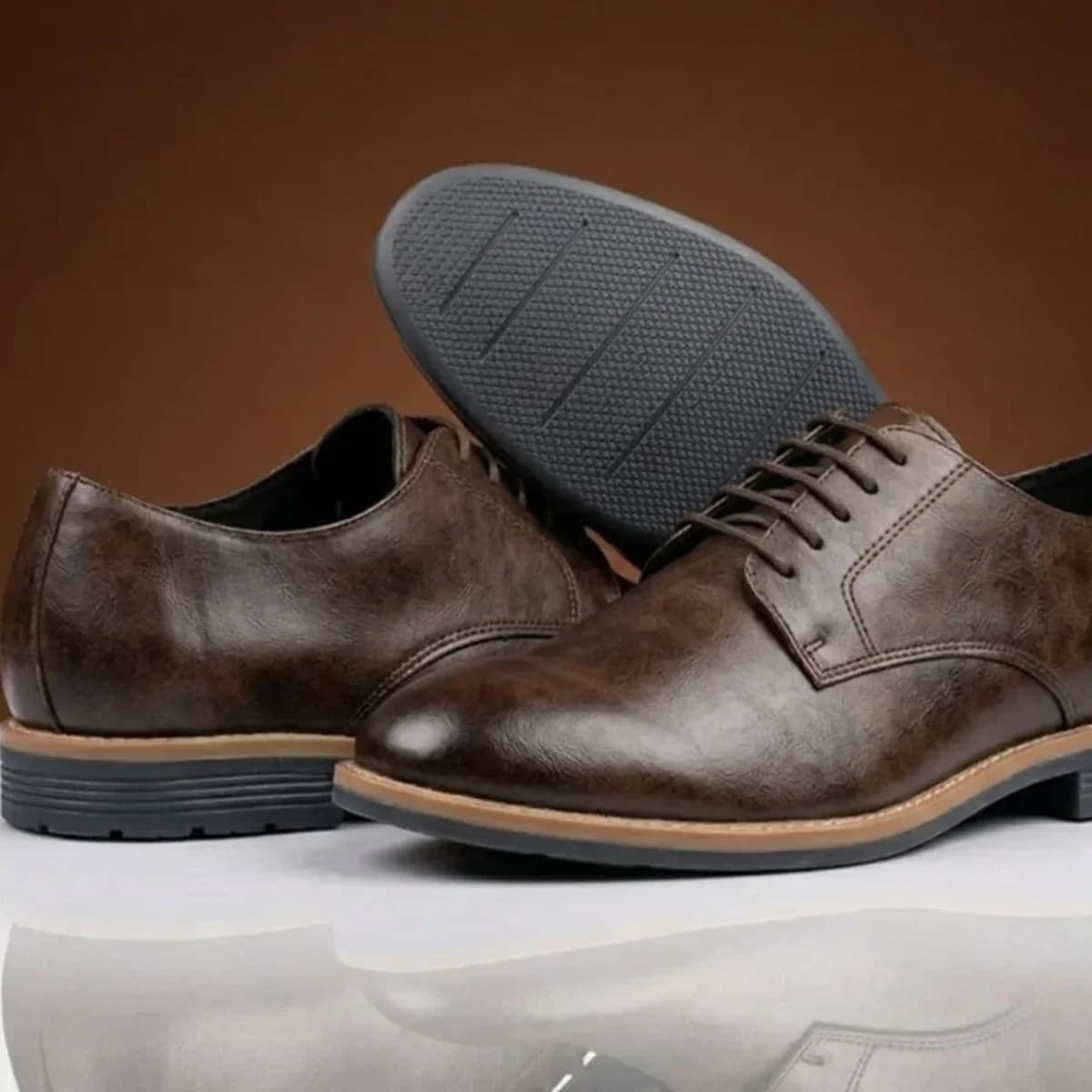AM Leather Shoes Navy Chocolate — view 2