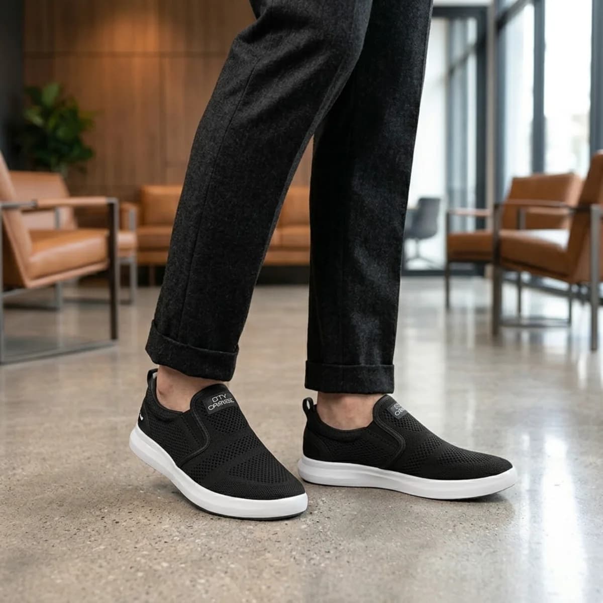 Black High-Top Urban Sneakers — view 4